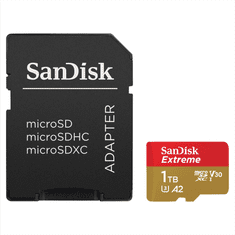 SanDisk Extreme microSDXC 1TB + SD adapter190MB/s in 130MB/s A2 C10 V30 UHS-I U3