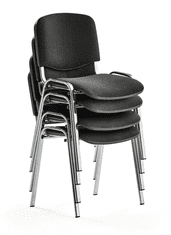 AJProsigma Konferenčni stol NELSON, 4 v paketu, črna tkanina, krom