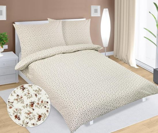 Flanelno posteljno perilo - 140x200, 70x90 cm - Cvet