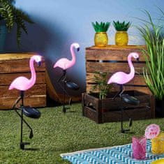 Northix Vrtne svetilke na sončne celice - Flamingo - 3 kos 