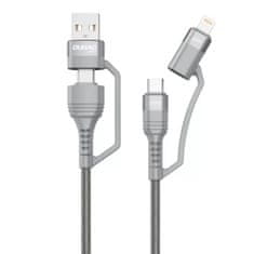 slomart dudao kabel 4v1 usb type c pd / usb - usb type c power delivery (100w) / lightning (20w) 1m siva (l20xs)