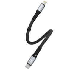 DUDAO Ploski kratki kabel za iPhone USB-C - Lightning L10P PD 20W 23cm črn