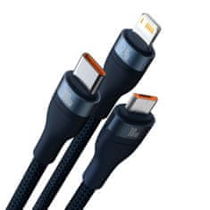 BASEUS Flash Series II kabel USB USB-C Iphone Lightning microUSB 100W 1,2m niebieski