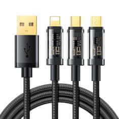 slomart joyroom 3v1 kabel usb - usb tipa c / lightning / micro usb 3,5 a 1,2 m črn (s-1t3015a5)