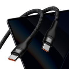 BASEUS Flash Series 2v1 USB-C 2xUSB-C 100W kabel za hitro polnjenje 1,5 m črn