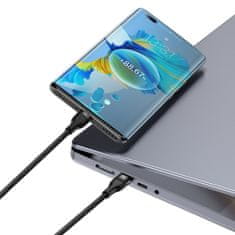 BASEUS Flash Series 2v1 USB-C 2xUSB-C 100W kabel za hitro polnjenje 1,5 m črn