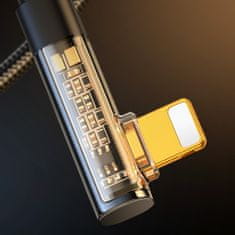 PRO Angular iPhone Lightning - kabel USB za polnjenje in prenos podatkov 2,4 A 1,2 m črn