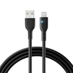 Joyroom Kabel za iPhone z indikatorjem LED USB - Lightning 2,4A 2 m črn