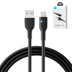 Joyroom Kabel za iPhone z indikatorjem LED USB - Lightning 2,4A 2 m črn