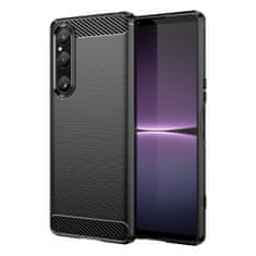 slomart karbonski ovitek za sony xperia 1 v fleksibilen silikonski karbonski ovitek black