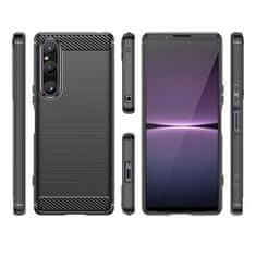 slomart karbonski ovitek za sony xperia 1 v fleksibilen silikonski karbonski ovitek black