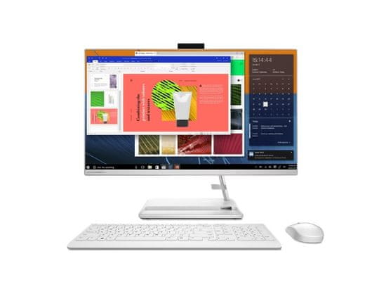 Lenovo IdeaCentre 3 AIO računalnik, R5-7530U, 68.58 cm, FHD, 16 GB, 512 GB, UMA, W11H, bela (F0FY00GQSC)