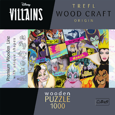 Trefl Wood Craft Origin Puzzle Disney: Srečanje zlobnežev 1000 kosov