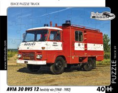 RETRO-AUTA Puzzle tovornjak št. 29 AVIA 30 DVS 12 gasilsko vozilo (1968-1982) 40 kosov