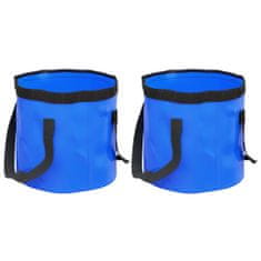 Greatstore Zložljivo vedro 2 kosa modro 30 L PVC