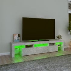 Vidaxl TV omarica z LED lučkami betonsko siva 200x36,5x40 cm