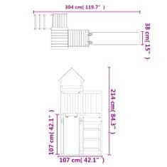 Vidaxl Zunanje igralo trdna borovina