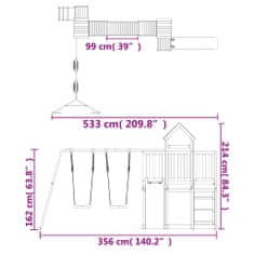 Vidaxl Zunanje igralo impregnirana borovina