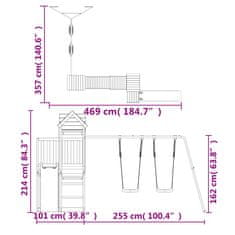 Vidaxl Zunanje igralo trdna borovina