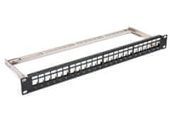 XtendLan Patch panel 19", 16 priključkov CAT6A, zaščiten, s trapeznim nastavkom