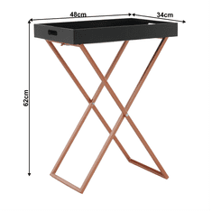 KONDELA Dumbwaiter, črna/bakrena, STROJ