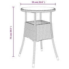 Vidaxl Bistro garnitura 3-delna z blazinami rjav poli ratan