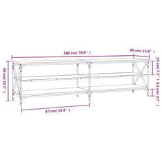 Vidaxl TV omarica siva sonoma 180x40x50 cm inženirski les