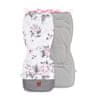 Dvostranski vložek za otroški voziček Pink Flowers z žametno sivo barvo - WW-1-PF-VG