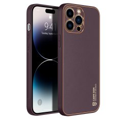 slomart dux ducis yolo case iphone 14 pro eleganten eko usnjen ovitek vijolične barve