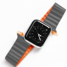 slomart dux ducis magnetni trak apple watch ultra zapestnica magnetni trak sivo-oranžne barve (verižna različica)