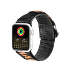 slomart dux ducis trak (zunanja različica) trak apple watch ultra, se, 8, 7, 6, 5, 4, 3, 2, 1 (49, 45, 44, 42 mm) najlonski trak zapestnica črno-oranžna