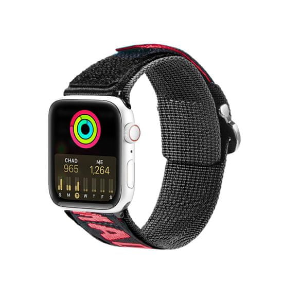 slomart dux ducis trak (zunanja različica) trak apple watch ultra, se, 8, 7, 6, 5, 4, 3, 2, 1 (49, 45, 44, 42 mm) najlonski trak zapestnica črno-rdeča