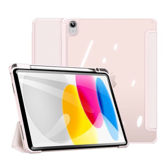 slomart dux ducis toby ipad 10.9'' case 2022 (10th gen.) case with space for apple pencil smart cover stylus stand pink