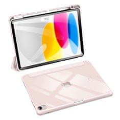 slomart dux ducis toby ipad 10.9'' case 2022 (10th gen.) case with space for apple pencil smart cover stylus stand pink