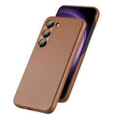 slomart dux ducis grit case samsung galaxy s23+ eleganten ovitek iz umetnega usnja rjave barve