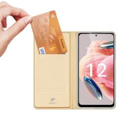 slomart dux ducis skin pro case for xiaomi redmi note 12 flip cover card wallet stand gold