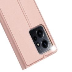 slomart dux ducis skin pro case for xiaomi redmi note 12 flip cover card wallet stand pink