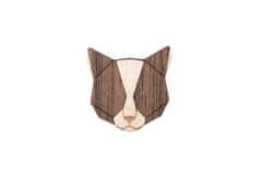 BeWooden lesena broška Grey Cat Brooch univerzalna