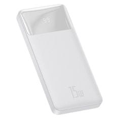 slomart baseus bipow powerbank 10000mah 2x usb / usb tip c / micro usb 15w bela (ppdml-i02)