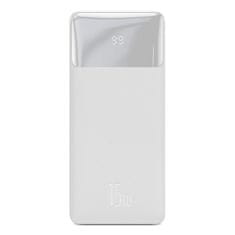 slomart baseus bipow powerbank 10000mah 2x usb / usb tip c / micro usb 15w bela (ppdml-i02)