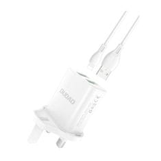 slomart dudao polnilec uk vtič (Velika Britanija) 2xusb-a 2.4a bela + usb-a - lightning kabel bela