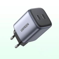 slomart ugreen hitri polnilec gan 2xusb-c 45w siva (cd294)