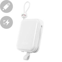 Joyroom Napajalnik z zibelko, kablom USB-C in Iphone Lightning serije Cutie 10000 mAh 22,5 W, bele barve