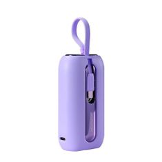 slomart joyroom powerbank 10000mah colourful series 22,5W z 2 vgrajenima kabloma USB c in lightning vijolične barve (jr-l012)