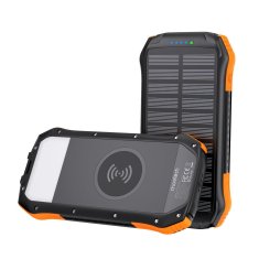 slomart choetech sončna powerbank z induktivnim polnjenjem 20000mah pd 20w / qc 18w / qi 10w oranžna (b657)