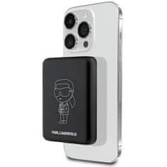 slomart karl lagerfeld powerbank indukcijska klpbmkiottgk 5w 3000mah black/black iconic magsafe