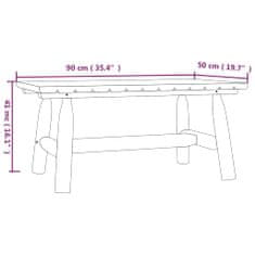 Vidaxl Klubska mizica 90x50x41 cm trdna smrekovina