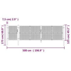 Vidaxl Mrežasta vrtna vrata srebrna 500x175 cm pocinkano jeklo