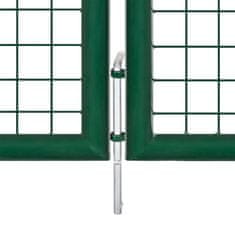 Vidaxl Vrtna vrata jeklena 350x75 cm zelena