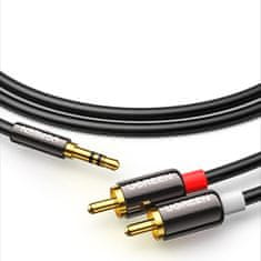 slomart ugreen avdio kabel 3,5 mm mini jack - 2rca 5m črn (av116)